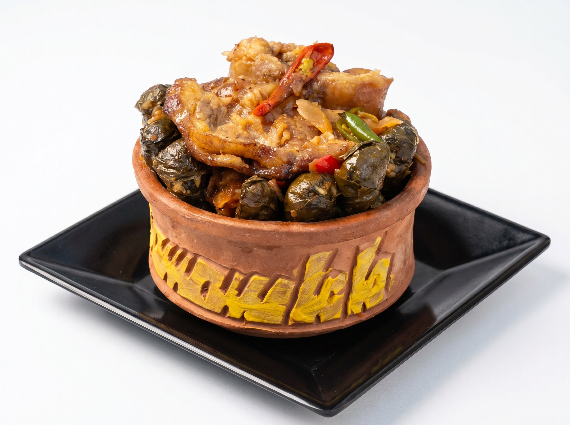 طاجن عكاوي مع ورق العنب